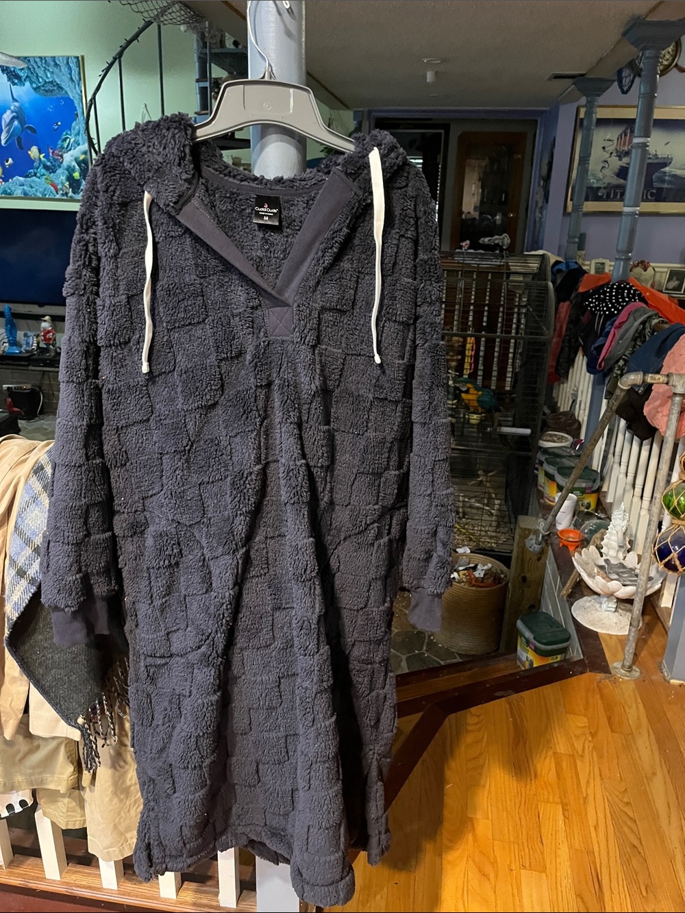Cuddl Duds Plush Hooded Pullover in Black